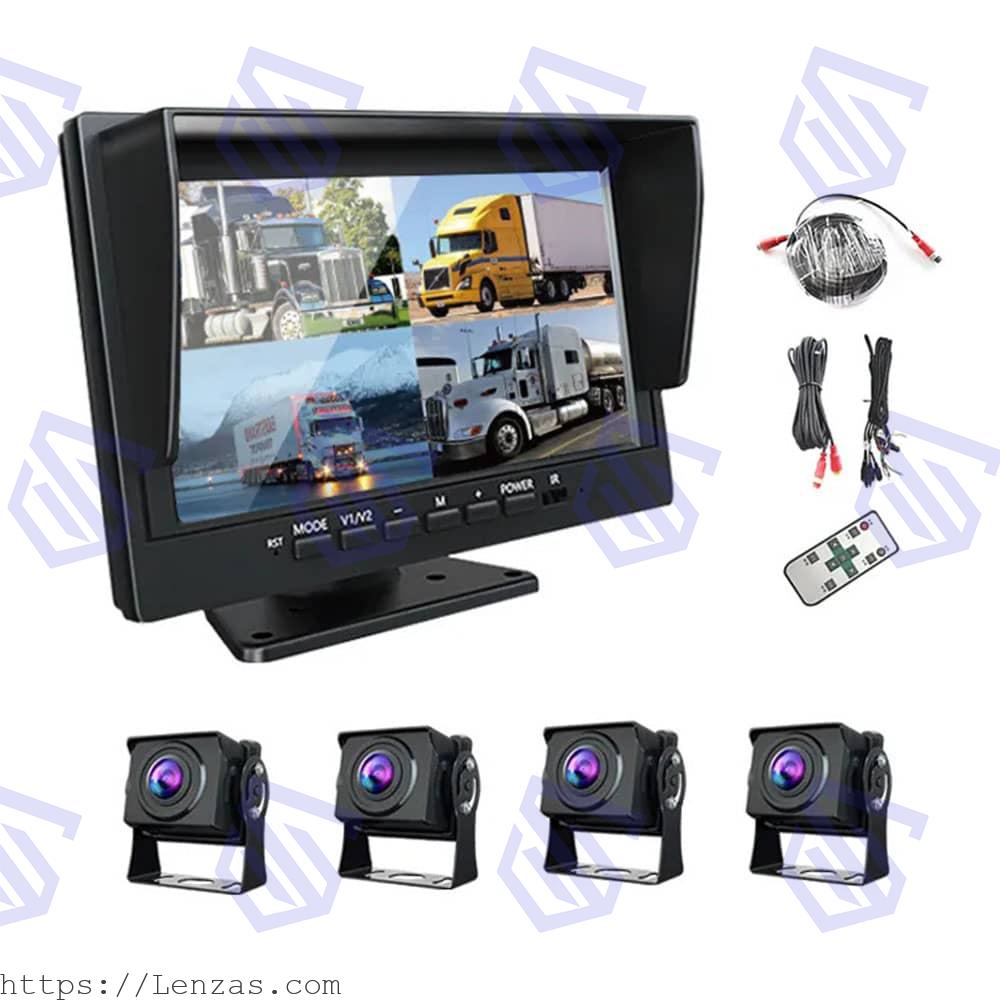 dashcam-4channels-truck-main دوربین ثبت وقایع خودرو (دش کم) 4 لنز کیفیت 720P - تصویر 1