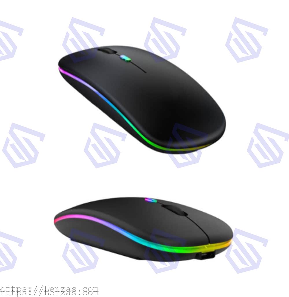 mouse-cba100-front-back-view موس بیسیم 2حالته (بلوتوث و دانگل) مدل CBA100 - تصویر 1