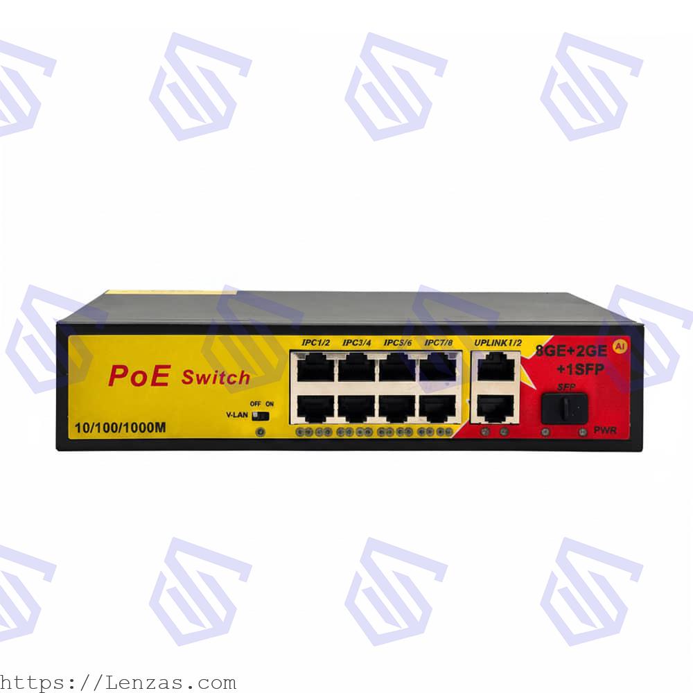 switch-POE-FY+8+2+1GE-main سوئیچ PoE مدل FY+8+2+1GE فول گیگابیت برند AI - تصویر 1