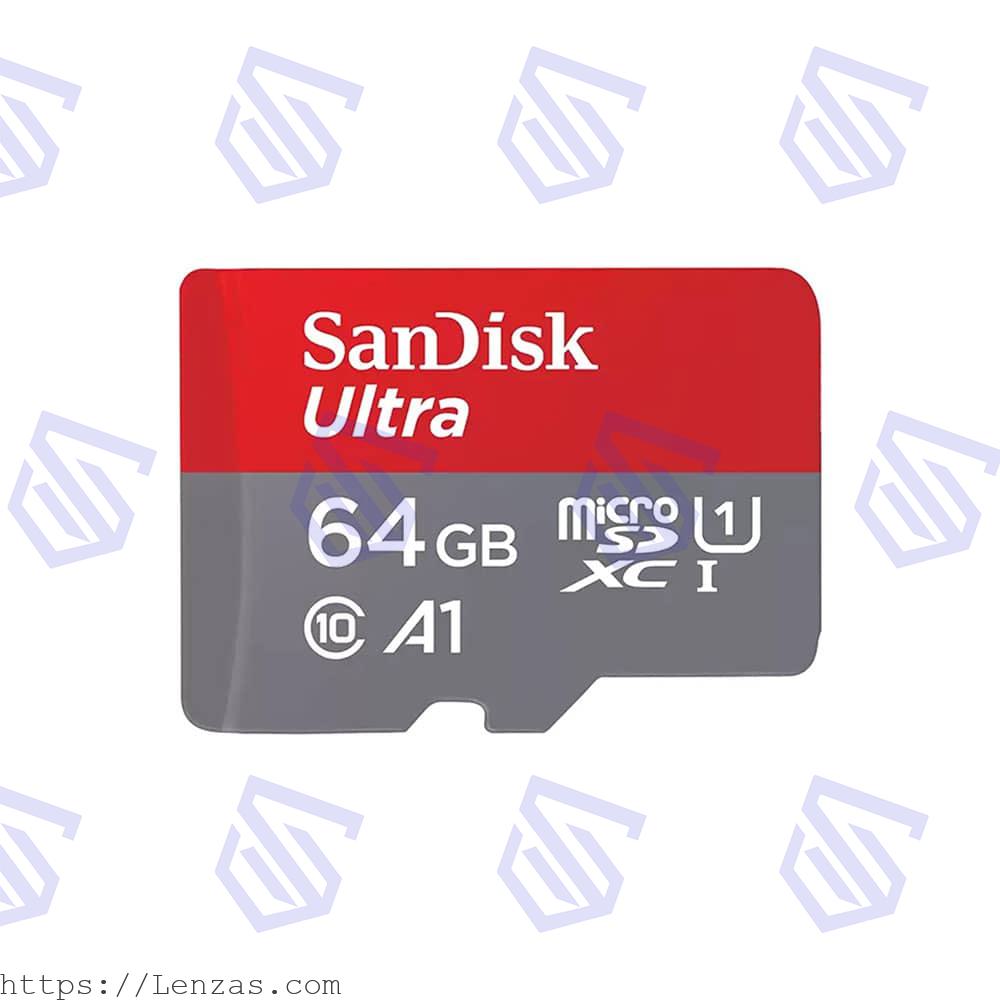 SanDisk-Ultra-microSDXC-UHS-I-64GB-A1-main-image کارت حافظه microSDXC سن دیسک مدل Ultra کلاس 10 استاندارد UHS-I U1 سرعت 100MBps ظرفیت 64 گیگابایت - تصویر 1