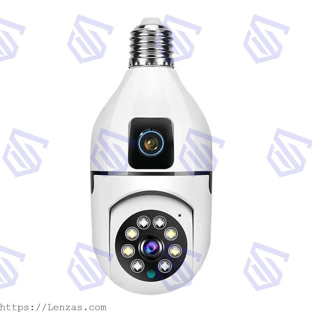 J3-wifi-2mp-dual-lamp-main دوربین لامپی وای فای 3لنز مدل J3 کیفیت 2 مگاپیکسل - تصویر 1
